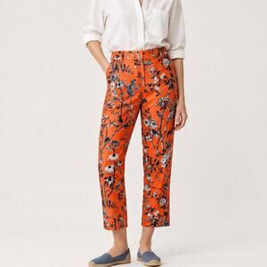 J.Crew Collection Silk Ratti Monkey Crop Pants Coral size 2